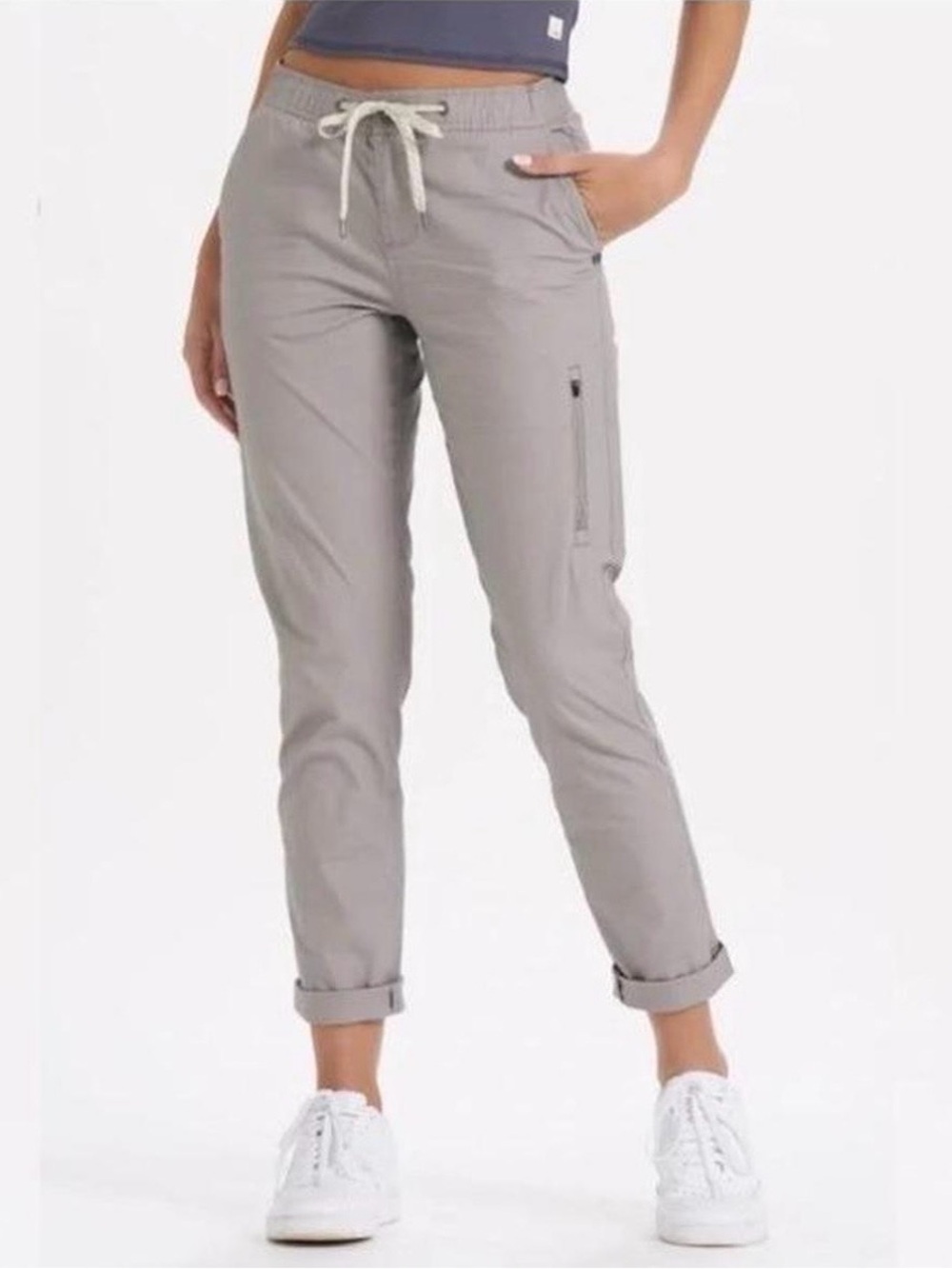 Vuori Light Gray Cargo Joggers with Drawstring